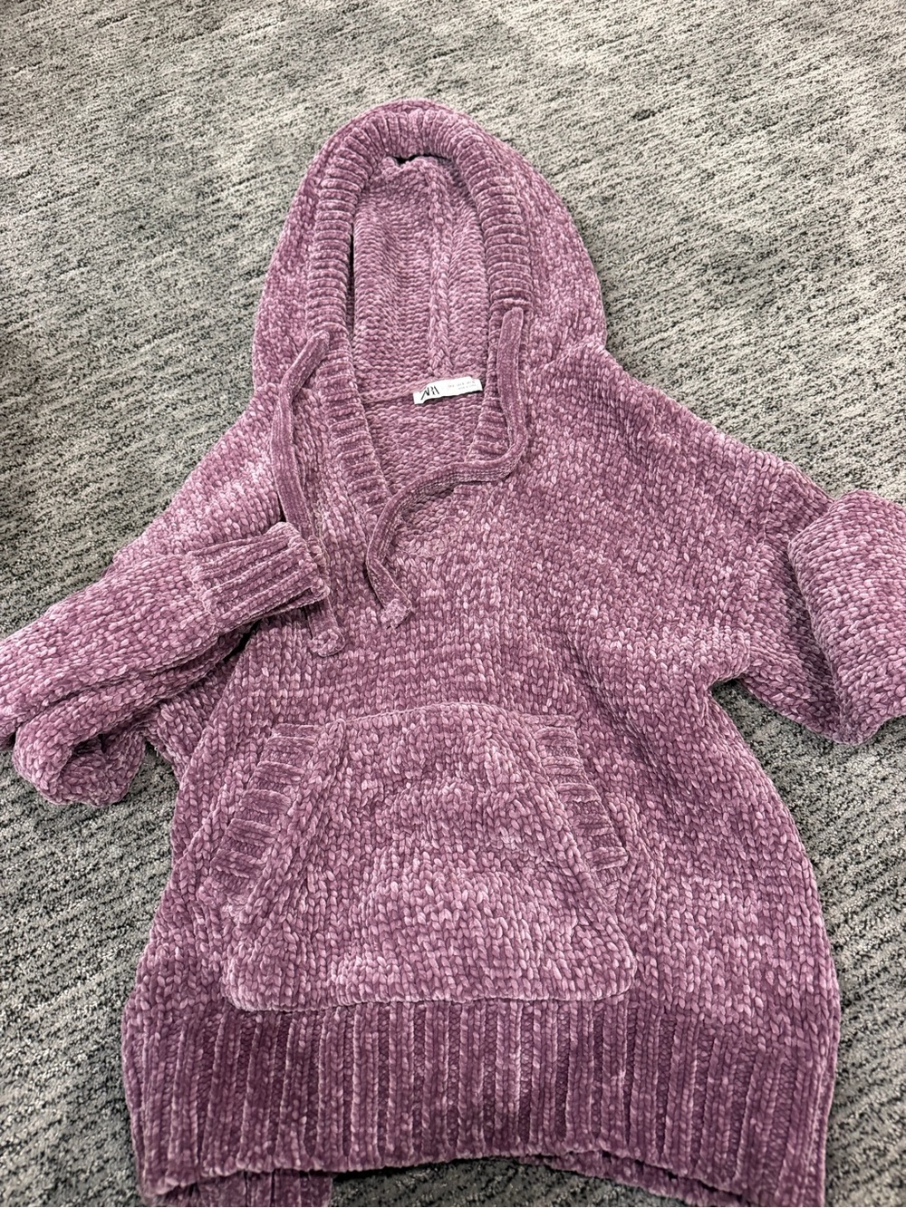 Ara Plush Chenille Hooded Sweater - Mauve